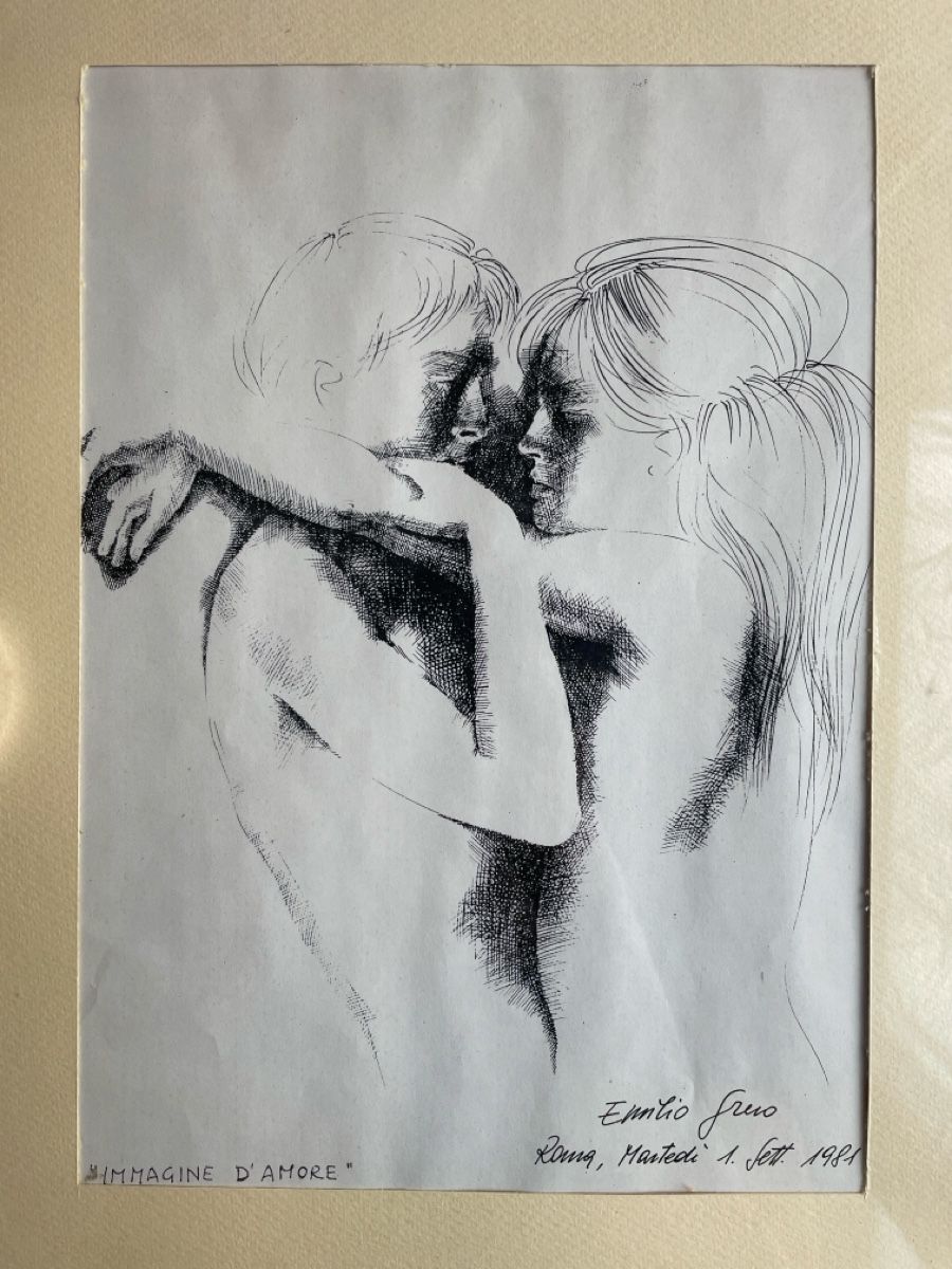 Grafica & Litografie: Zeichnung, Emilio Greco, Rom, 1981, gerahmt. – Usato da Oensingen venduto da marijadavide 1
