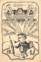 Studentische Karikaturkarte 1928 – Zeichnung „Mpw. Schwand G