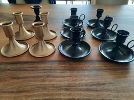 NEU - Kerzenständer Set, 11 Stück, Gold und Schwarz