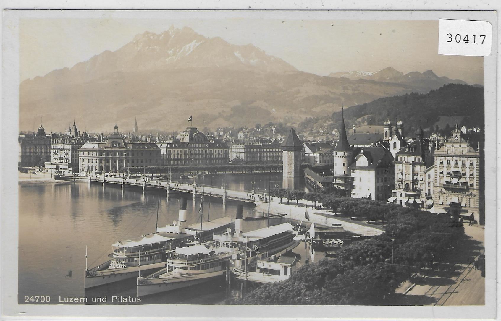 Cartoline postali: Luzern mit Pilatus, Dampfschiffe – Usato da Ettingen venduto da Kartenplanet