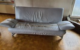 Ledersofa hellgrau 3-Sitzer guter Zustand
