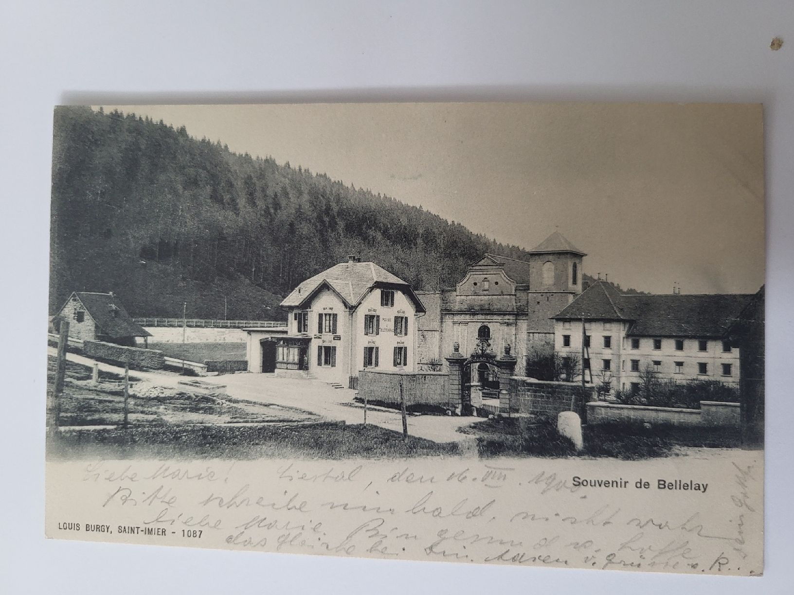Ansichtskarten: Ansichtskarte Bellelay 1908 mit Stempel gelaufen Box1 – Gebraucht aus nunningen von mic_88k2