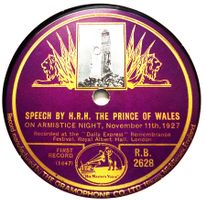 Historische Schellackplatte von 1927 "The Prince of Wales"