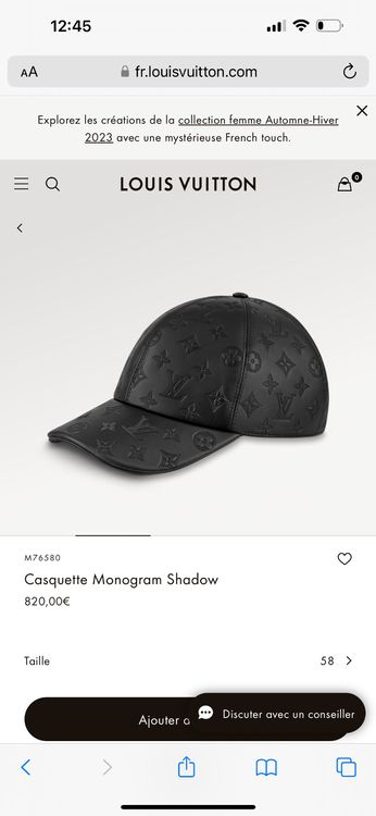 LOUIS VUITTON Femme Chapeau/Casquette en Cuir en Noir