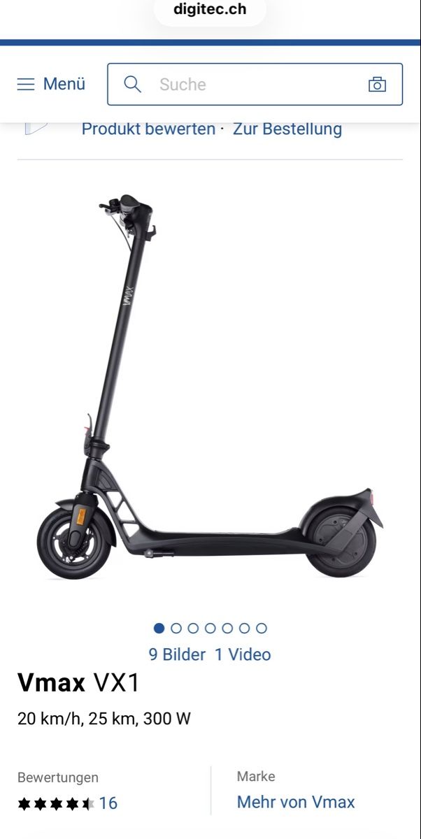 VMAX Kickboard: E-Scooter VMAX VX1 300W – D'occasion à Wädenswil par alximik0 8