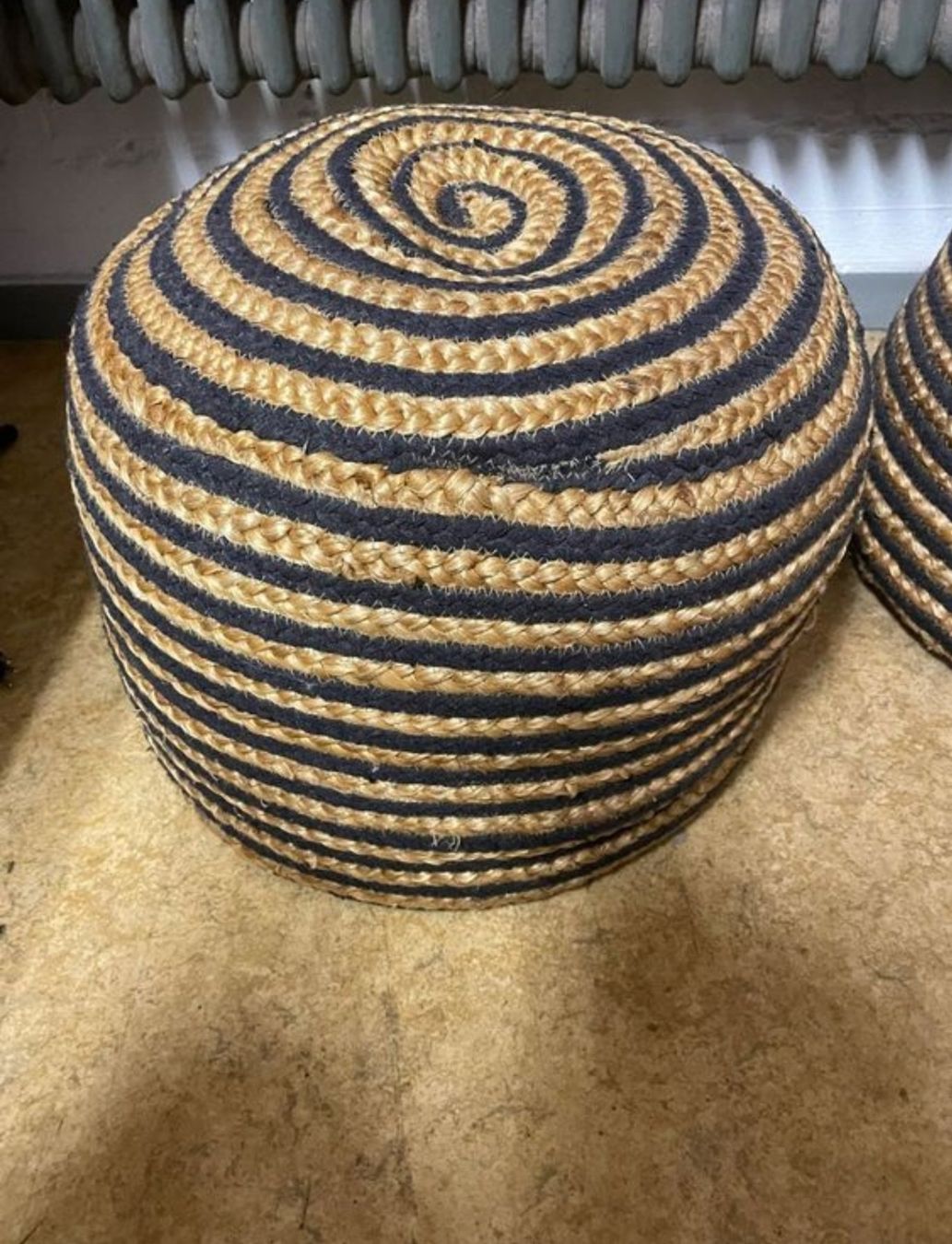 Pfister Sgabelli: Sisal Hocker Pouf – Usato da Winterthur venduto da Ajcps 1