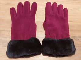 Esprit Winter Handschuhe, bordeaux, Grösse L, wenig getragen