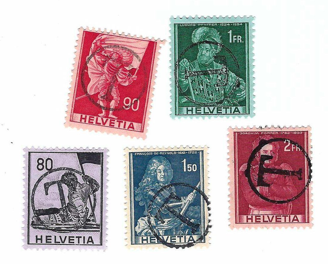Tous les timbres: 5 Marken mit Taxstempel m7 – D'occasion à Aarau par fussball-fussball