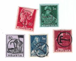 5 Marken mit Taxstempel m7