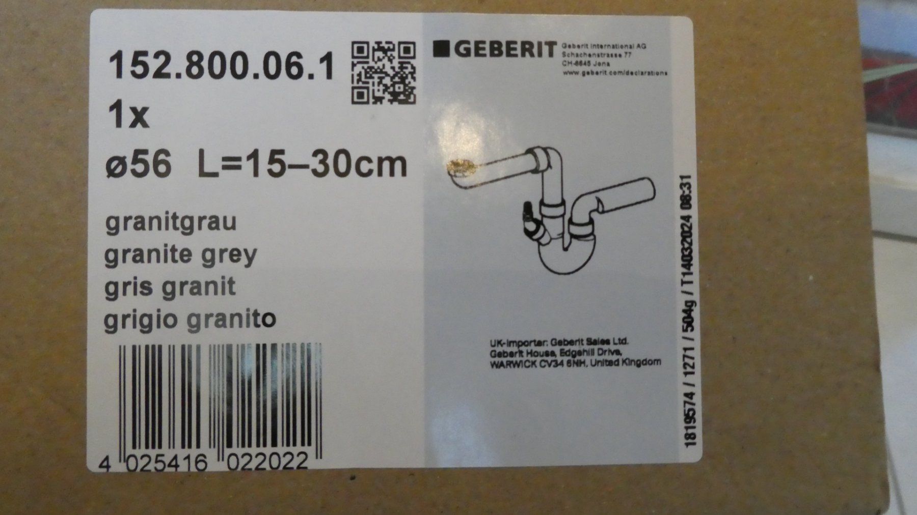 WC: Geberit Syphon 152.800.06.1 granitgrau – Neu (gemäss Beschreibung) aus Lausen von Vectrex1 2