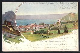Litho Vevey, Ortschaft gegen das Ufer