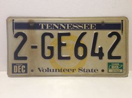 USA Tennessee Nummernschild 1980