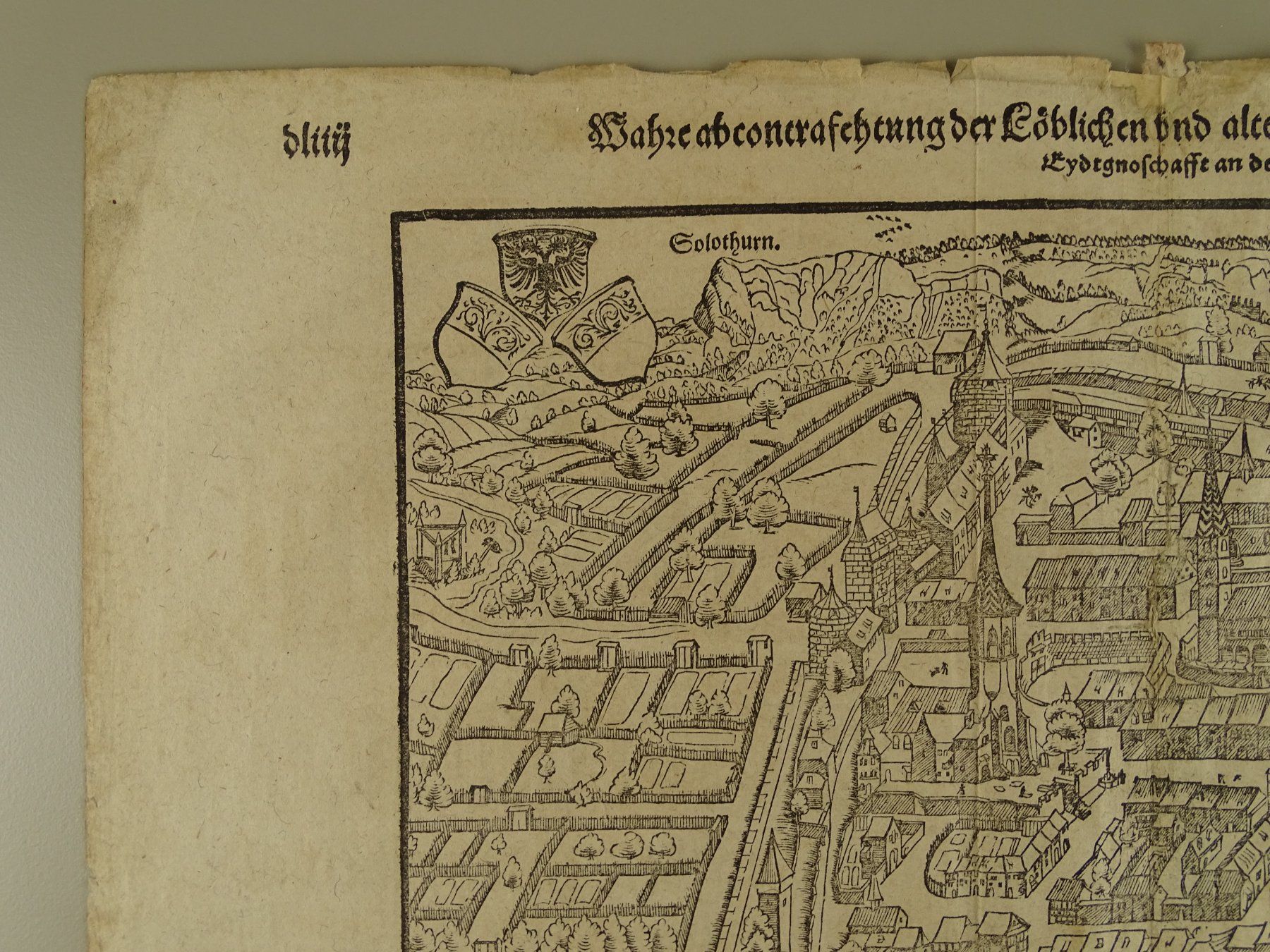 Incisioni: SOLOTHURN HOLZSCHNITT UM 1570 – Usato da Grüningen venduto da Kartensammler 2