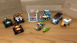 Verschiedene kleine Legosets und Fahrzeuge