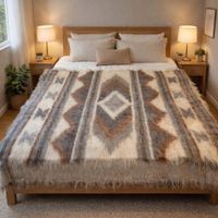 Handgefertigte Karpatendecke aus 100% Wolle NEU 150 × 220 cm