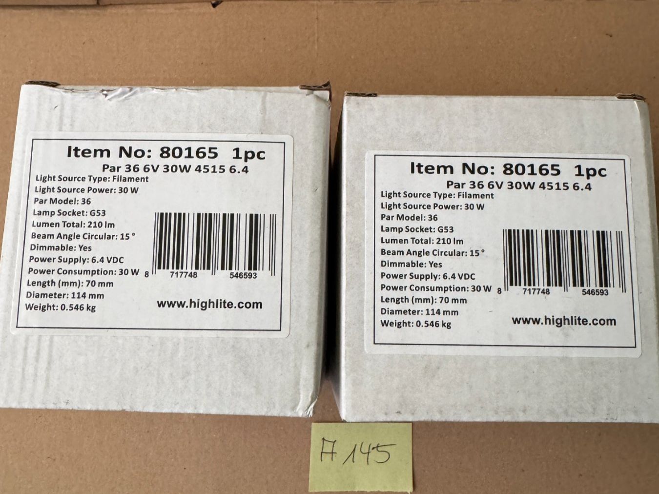 Lampen: 2er Set Par-36 6V 30W 4515   A146 – Neu und originalverpackt aus Schötz von amore14