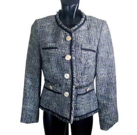 Jacke Bouclé, schwarz-beige, Gr. 38 *NEU*