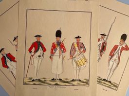 -8- Kunstdrucke Schweizer Truppe in Fremden Diensten 1780
