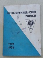 Alte Broschüre / Motorfahrer Club Zürich 1909-1934