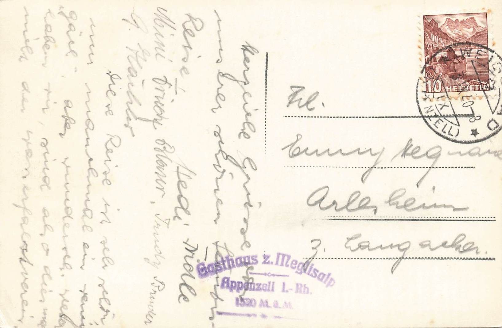 Cartoline postali: Meglisalp mit Altman Schwende Rüte – Usato da Biasca venduto da Blenio71 1