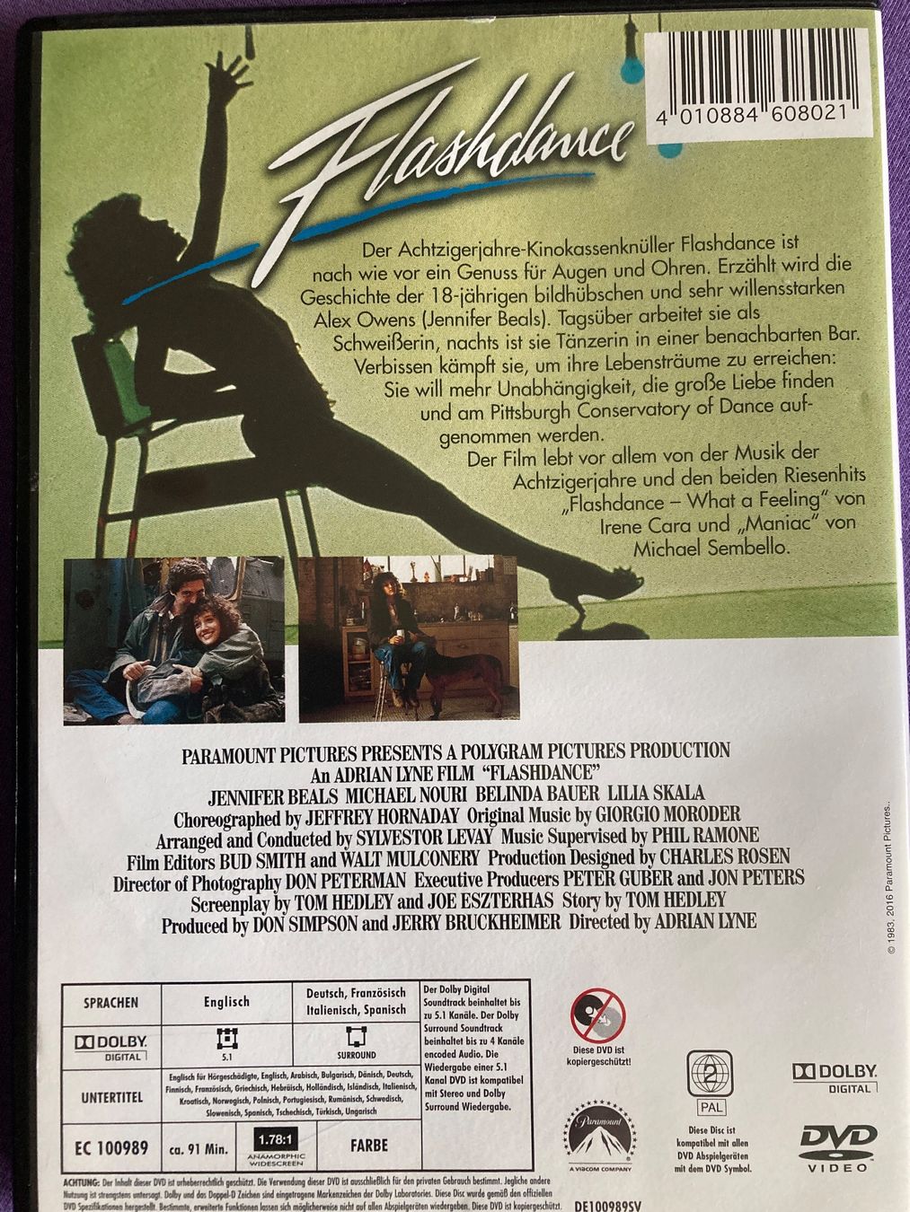 Tous les DVDs: Flashdance 80iger Jahre Kinoklassiker Jennifer Beals – D'occasion à Zürich par Frangipan23 1