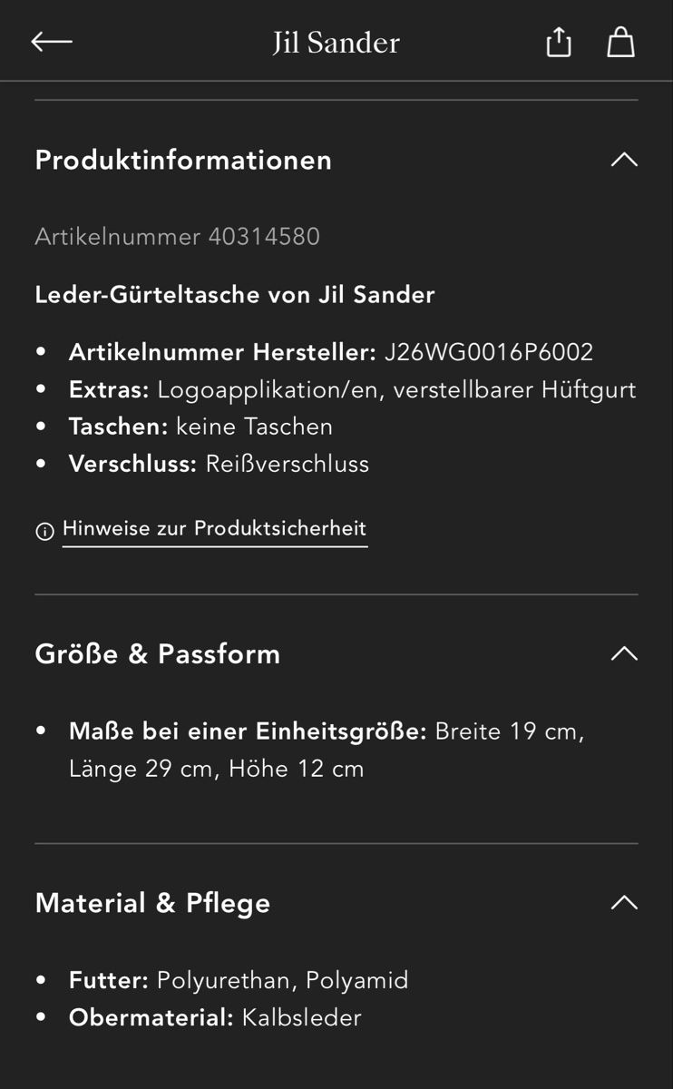Jil Sander Taschen für Damen: Jil Sander Leder Gürteltasche – Neu (gemäss Beschreibung) aus Bülach von silk1881 4