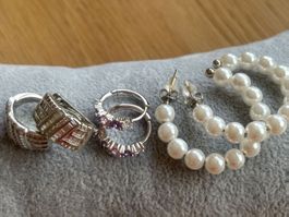 Luxus Elegante Ohrstecker Ohrschmuck  Farbe:Silber Zirkonia