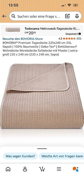 Couvertures: Tagesdecken beige – D'occasion à Bülach par zeh_9pdk