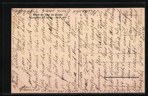 Cartoline postali: AK Les Brenets, Hochwasser am Hotel – Usato da Berlin venduto da bartko-reher 1
