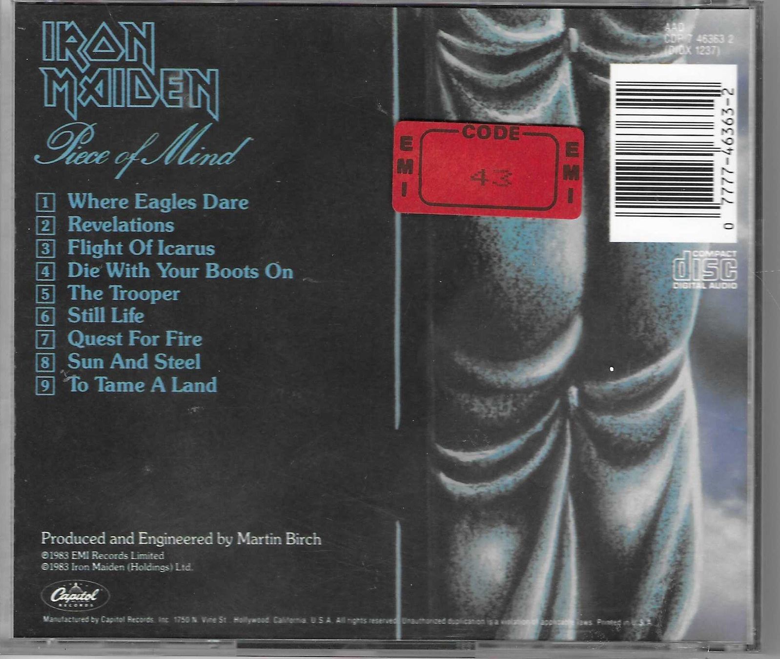 CD: IRON MAIDEN  -  PIECE OF MIND – Usato da Bex venduto da Giorgiob 1