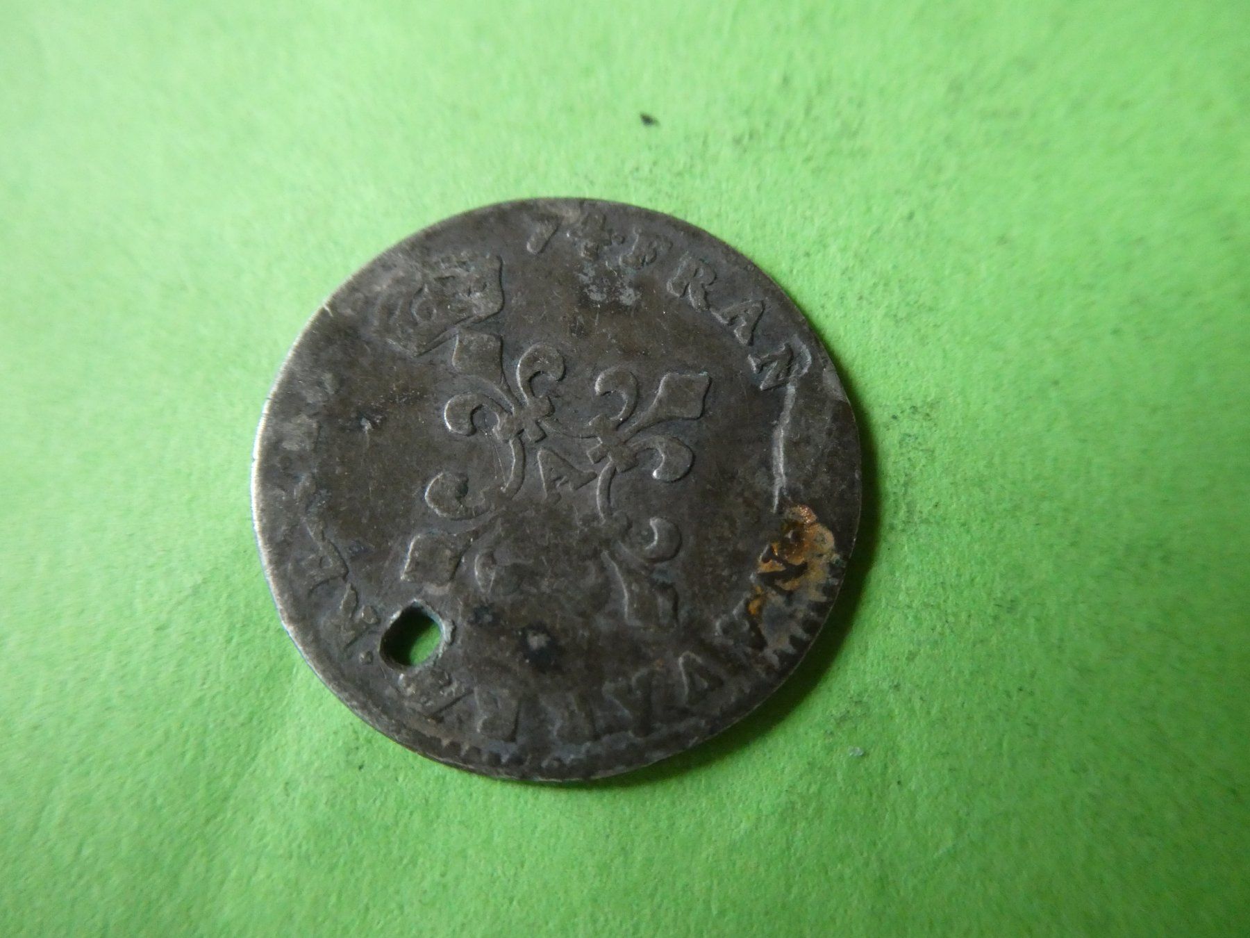 Alle Münzen: Frankreich 1674, Silbermünze 19 mm – Gebraucht aus Hinterforst von Rohusri 1