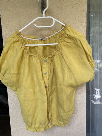 Leinenbluse Gr. M, Gelb, Sommerlich & leicht, top Zustand