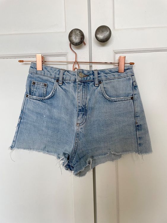 Short En Jean Topshop Femme Taille 10 - Bleu, Porté Une Fois, Très Bon état