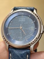 montre Citizen Eco Drive 90's + bracelet bleu presque neuf
