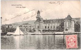 NEUCHÂTEL - Hôtel des Postes ca. 1900 (NE)