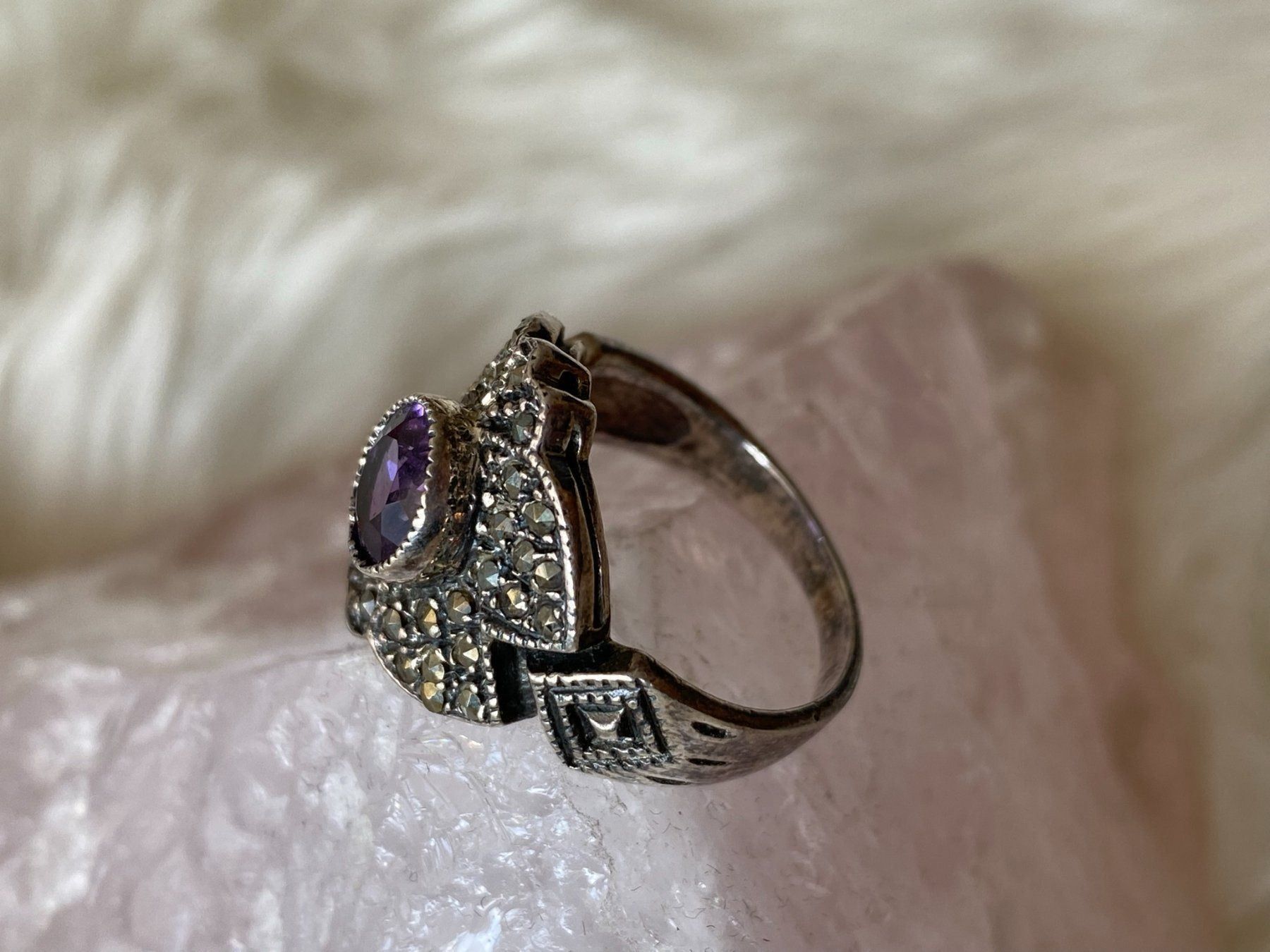 Anelli: Ring Silber 925 mit lila Stein – Usato da Istighofen venduto da Ringparadies 1