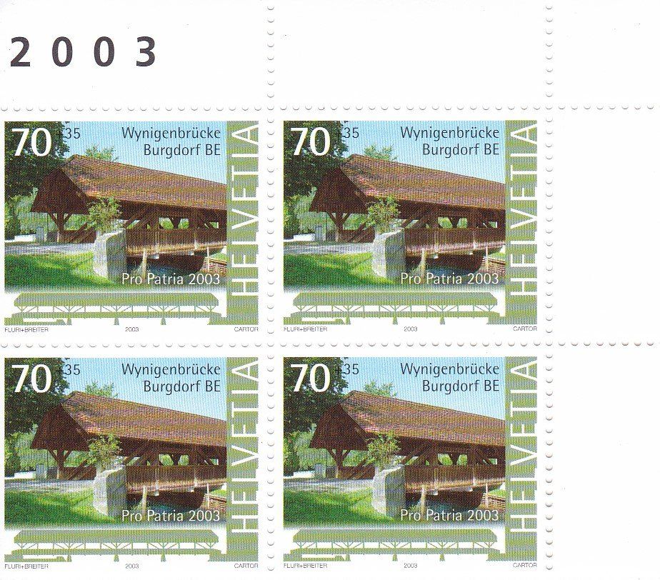 Tutti i francobolli: Postfrisch PP 4er Blockserie 2003 – Nuovo e nell'imballaggio originale da Schliern b. Köniz venduto da joni20