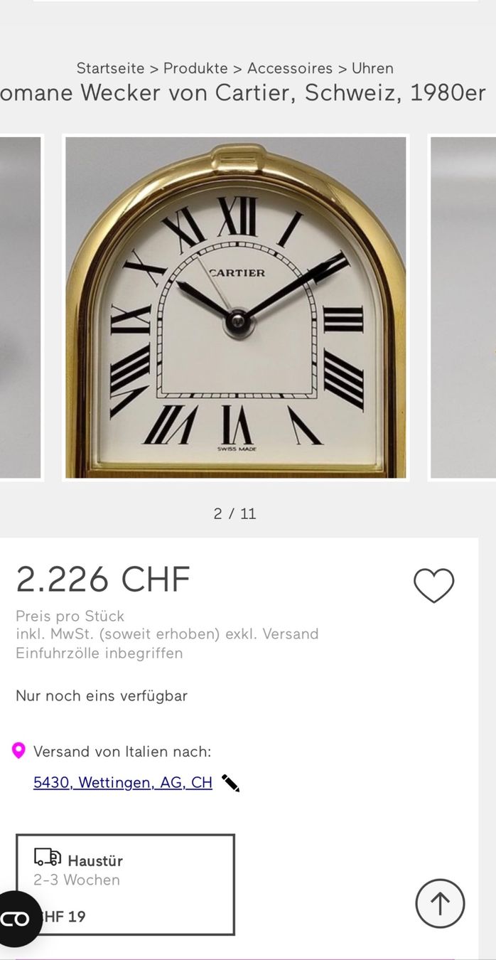 Cartier Sveglie: Cartier Wecker – Nuovo (secondo la descrizione) da Wiesendangen venduto da Drachen12 5