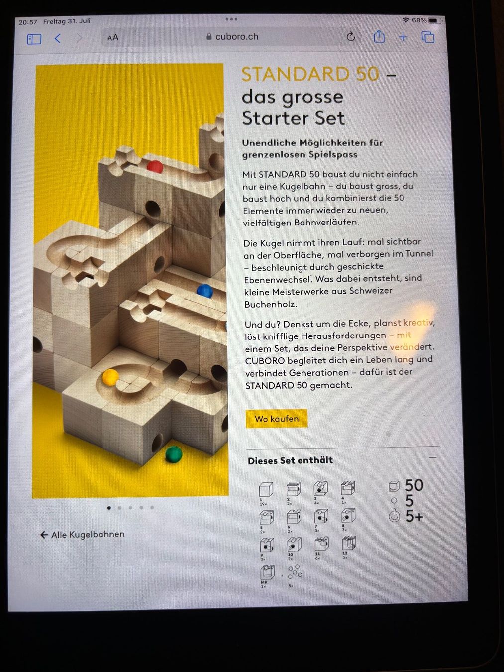 Cuboro Giocattoli: Cuboro - STANDARD 50, das grosse Starter Set – Usato da Mönchaltorf venduto da Mawal 2