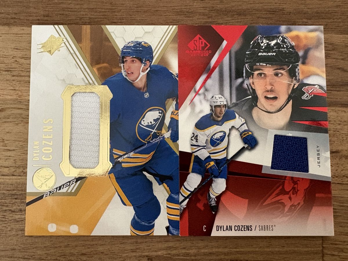 NHL Carte collezionabili: 2 x Game Jersey Card Dylan Cozens – Nuovo (secondo la descrizione) da Uttigen venduto da Brainbug