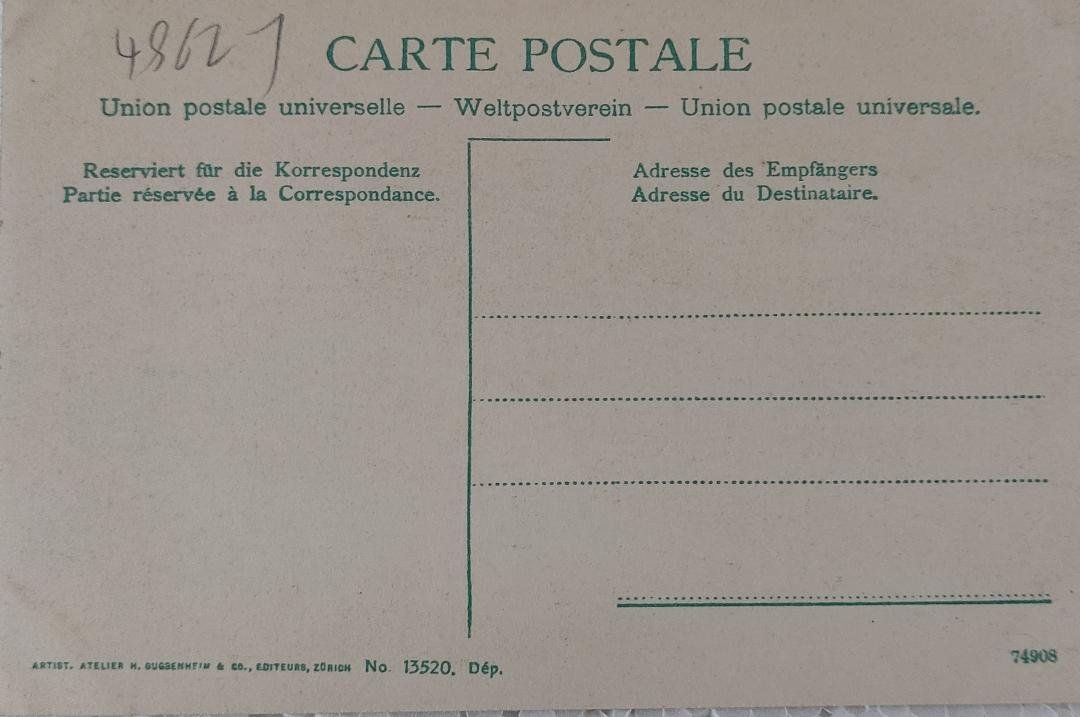 Cartoline postali: INTERLAKEN - Panorama - 1906 – Usato da Delémont venduto da Domdom1 1