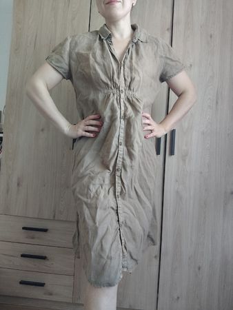 Marc O'Polo Pure Leinen Linen Dress Size 40 Khaki