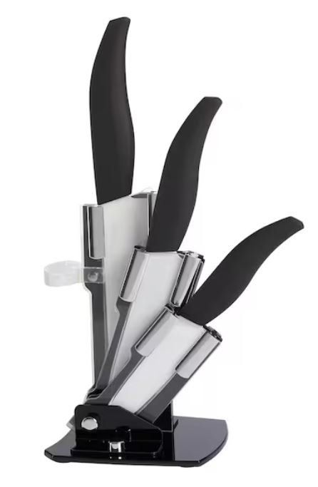 Messer: Keramik Messer Block mit Organizer (4-teilig) – Neu und originalverpackt aus Langenbruck von Gumsi