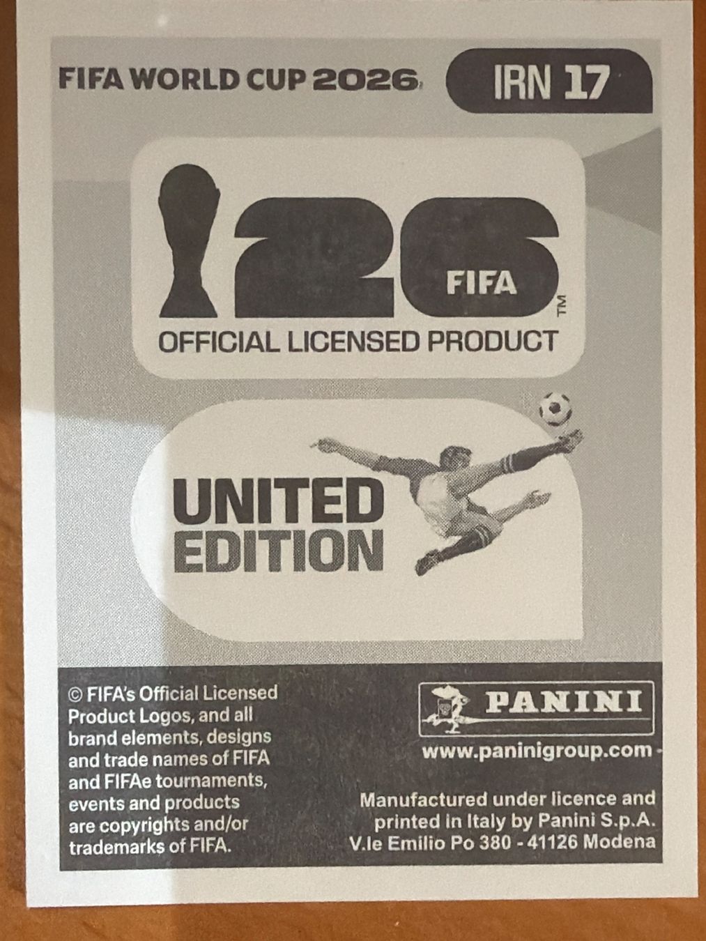 Panini Carte collezionabili: Panini IRN17 – Nuovo (secondo la descrizione) da Susten venduto da Rechnun 1