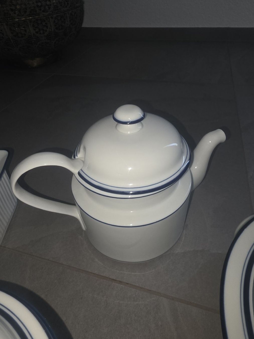 Set di piatti: Ensemble de vaisselle DANSK BISTRO blanc et bleu – Nuovo (secondo la descrizione) da Tecknau venduto da Anadias 4