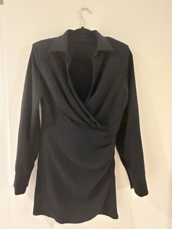 Élégante robe noire à manches longues - Taille S/M