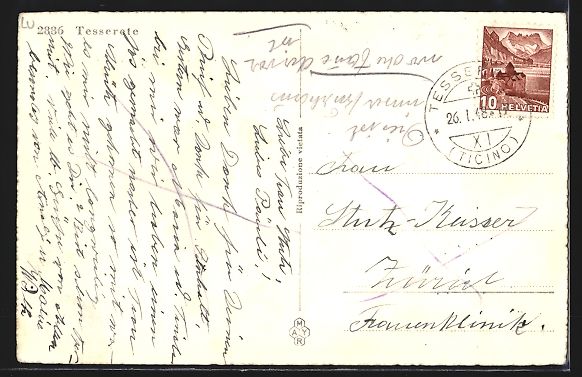 Cartoline postali: Tesserete, Totalansicht aus der Vogelsch – Usato da Berlin venduto da bartko-reher 1