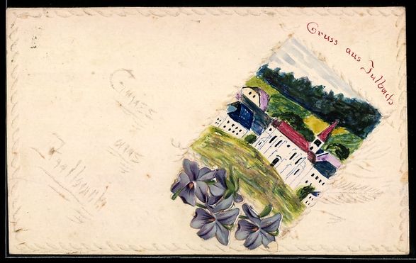 Ansichtskarten: Handgemalt: Julbach, Teilansicht der Ort – Gebraucht aus Berlin von bartko-reher