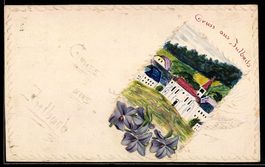 Handgemalt: Julbach, Teilansicht der Ort