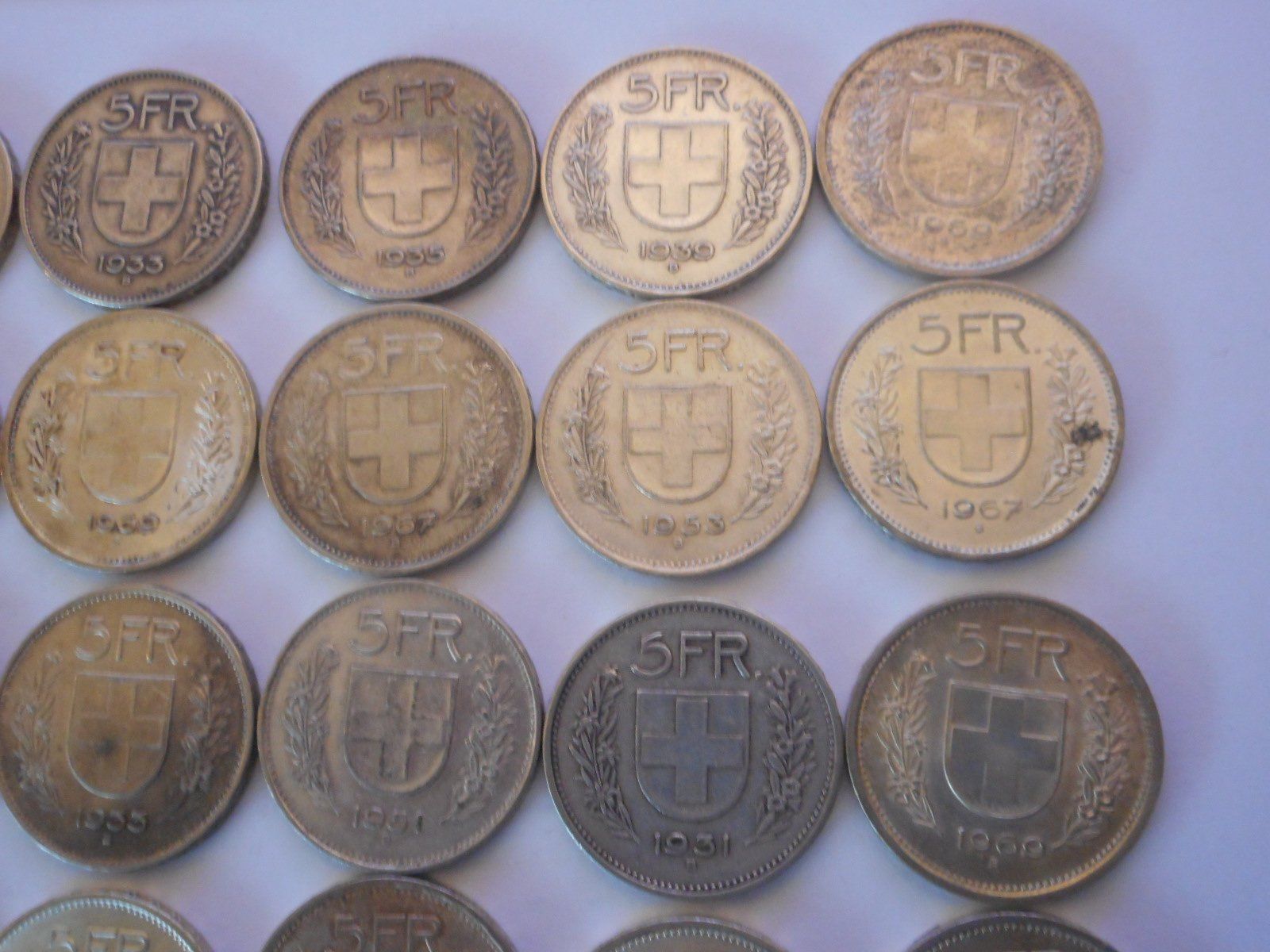 Tutti le monete: 20  x 5 Fr. silber  div. Jahrgänge – Usato da Kriegstetten venduto da pizlad2010 2